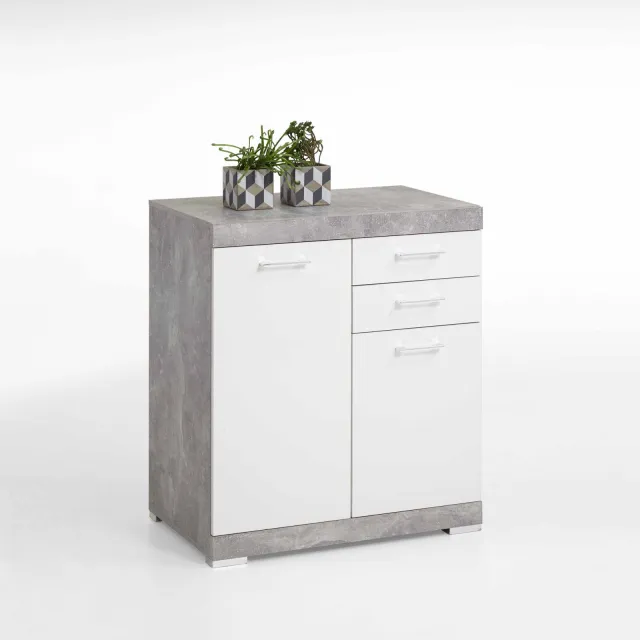 Opbergkast Hermes Beton 80x50x90 cm - 2 grijs | wit, foto 2