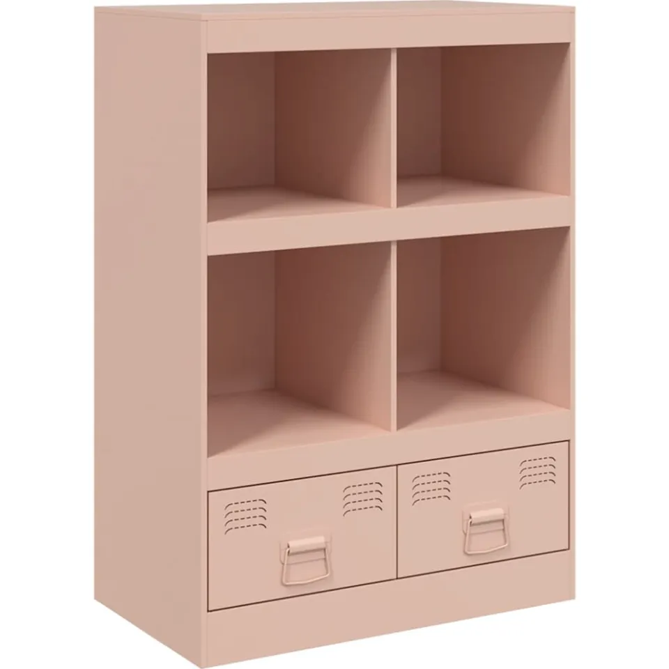 vidaXL Hoge kast 67x39x95 cm staal roze