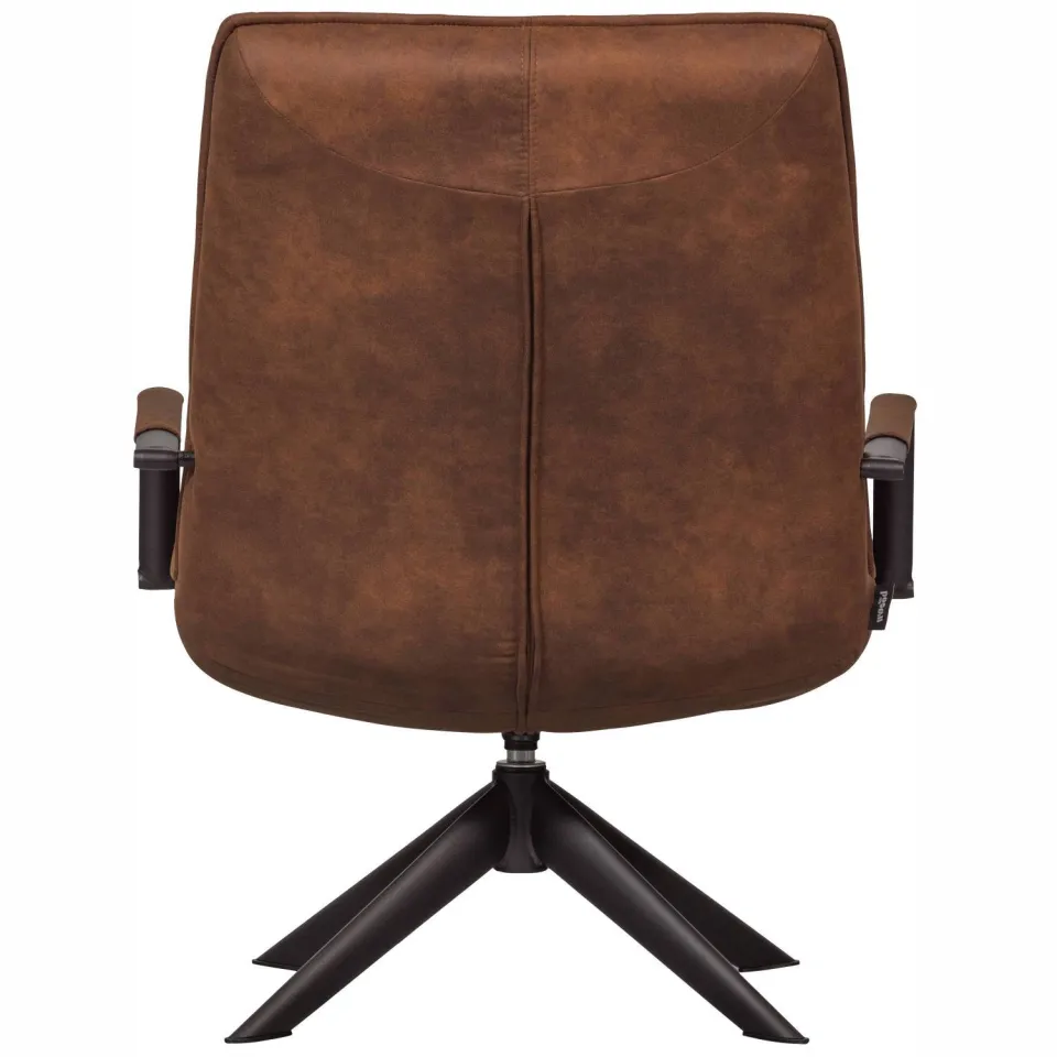 WOOOD Jouke Draaifauteuil - Kunstleer - Cognac - 96x70x85, foto 3