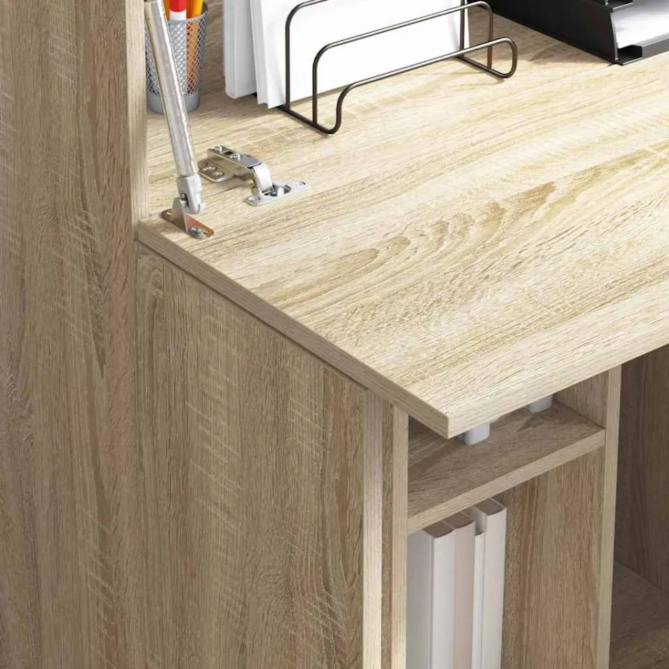 vidaXL Bureau Sonoma Eiken 71,5 x 31,5 x 106,5 cm Bewerkt hout, foto 4