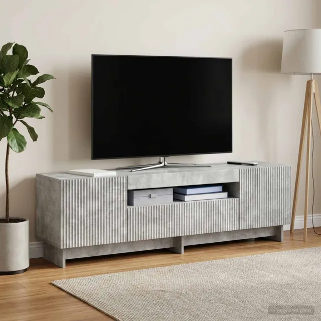 vidaXL LED tv-meubel EDE 153 x 35 x 43 cm Betongrijs Bewerkt hout