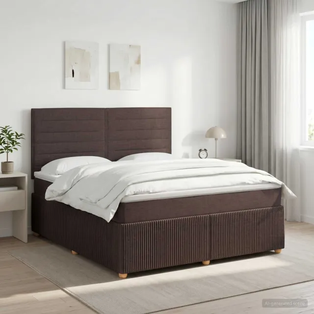 vidaXL Boxspringbed met matras Donkerbruin 180 x 200 cm Stof