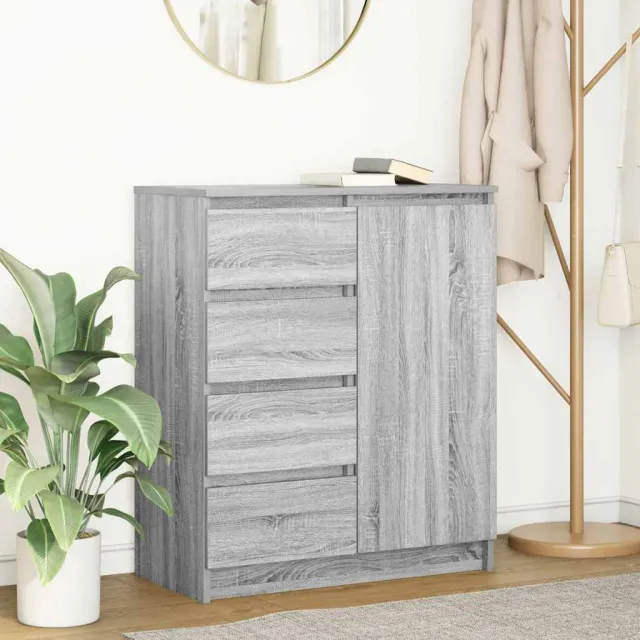 vidaXL Dressoir met lades 71x35x84 cm spaanplaat grijs Sonoma