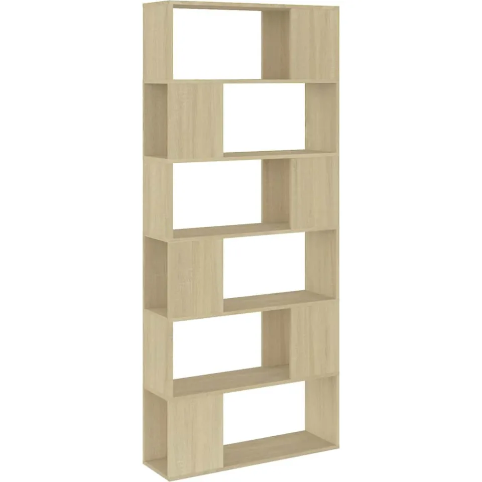 vidaXL Boekenkast/kamerscherm 80x24x186 cm bewerkt hout sonoma eiken Bruin