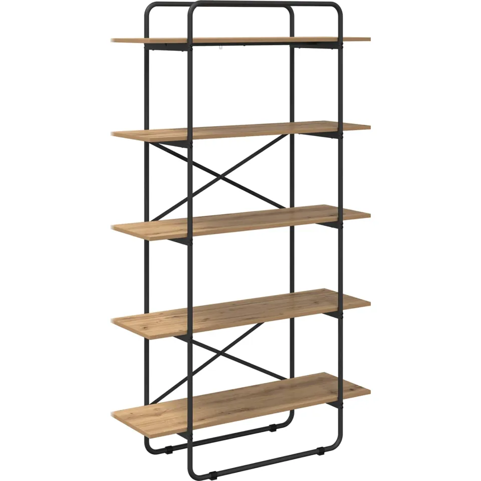 vidaXL Boekenrek 5-laags 100 x 35 x 175,5 cm PB Artisanaal eiken, foto 3