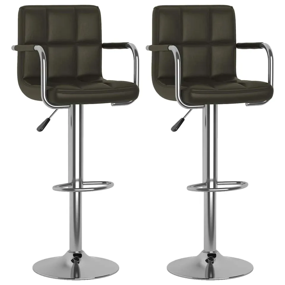 vidaXL Barstoelen 2 st kunstleer bruin, foto 3