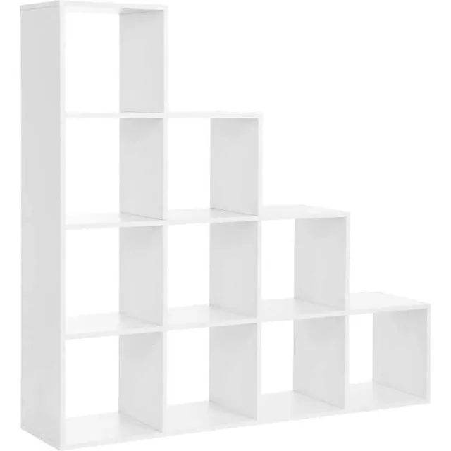 MAZAZU MIRA Home - Boekenkast - Boekenrek - Kast - Vakkenkast - Wit - 129,5x129,5x29