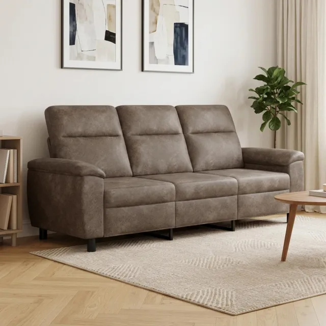 vidaXL Bank Donkergrijs 214 x 90 x 95 cm Nep Suede Leer