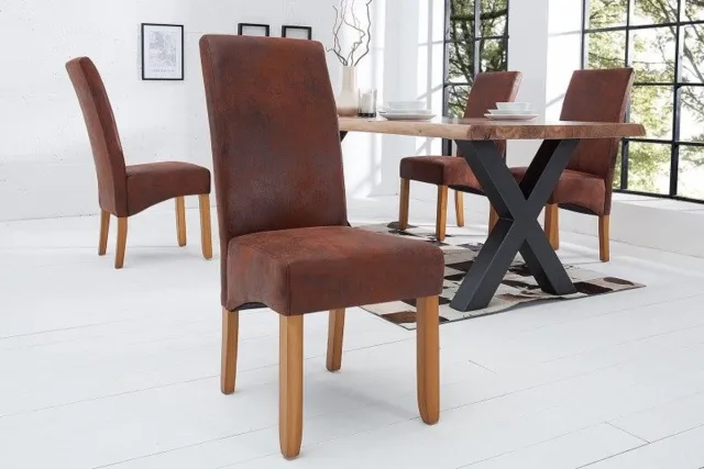 Invicta Interior Edele stoel CASA vintage bruine massief houten poten in koloniale stijl - 21133 Zie omschrijving
