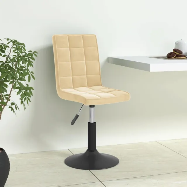 vidaXL Eetkamerstoelen draaibaar 6 st fluweel crèmekleurig