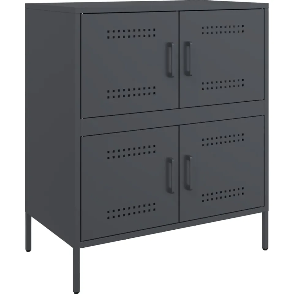 vidaXL Dressoir 68x39x79 cm staal antracietkleurig Anthraciet