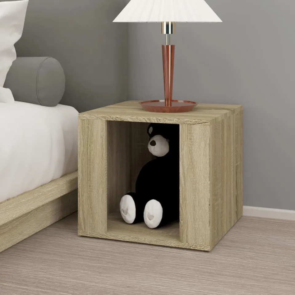 vidaXL Nachtkastje 41x40x36 cm bewerkt hout sonoma eikenkleurig, foto 2