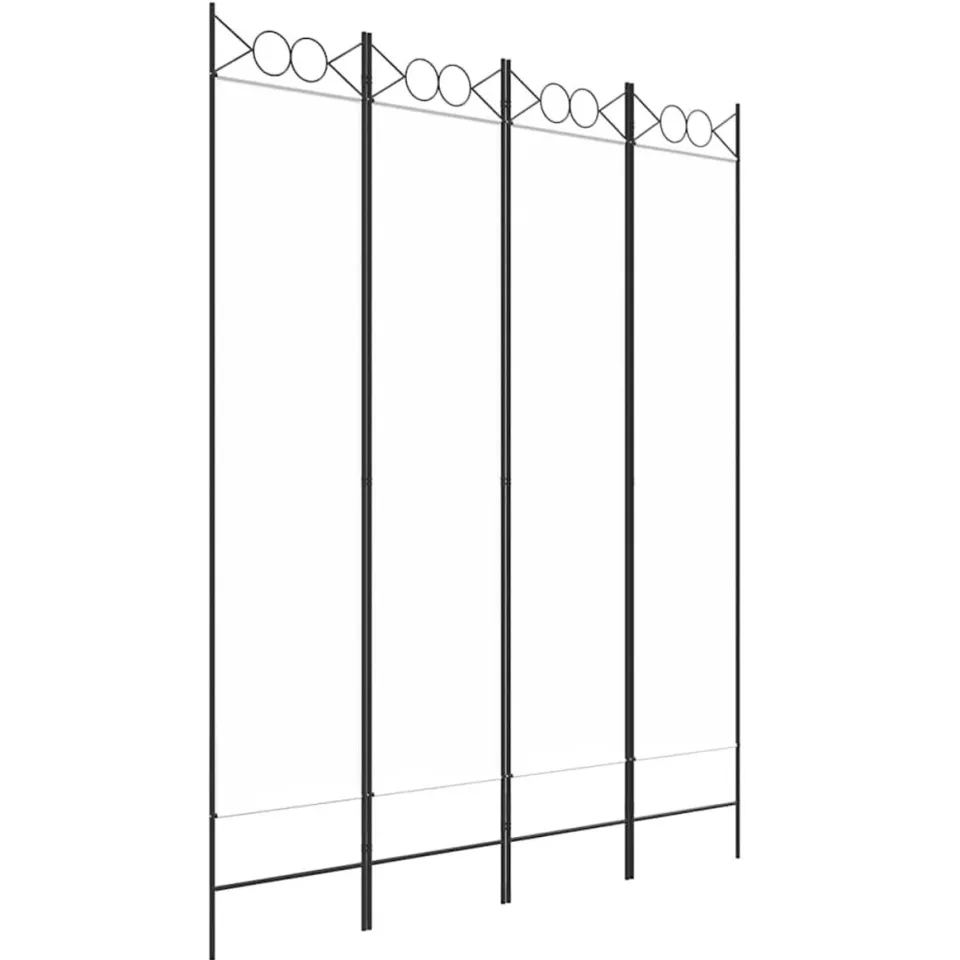 vidaXL Kamerscherm met 4 panelen 160x200 cm stof wit, foto 3