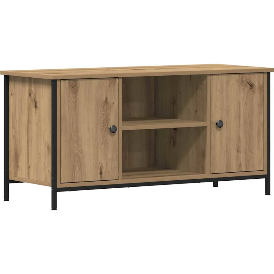 vidaXL TV-kast 100 x 40 x 50 cm artisanaal eikenkleurig Bewerkt hout, foto 3