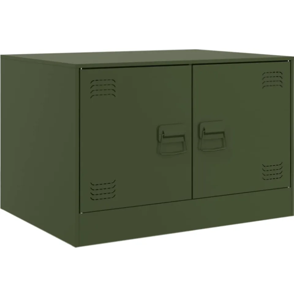 vidaXL Salontafel 67x50x44 cm staal olijfgroen