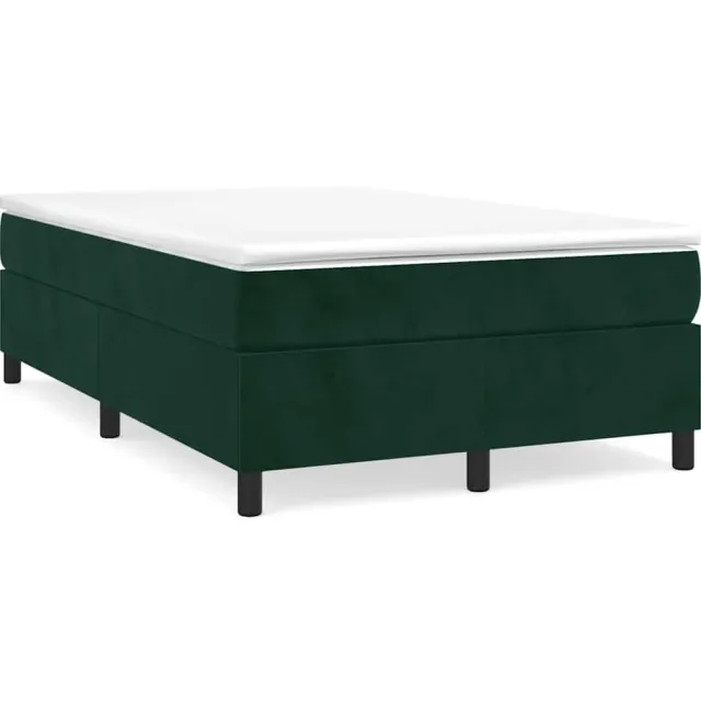 vidaXL Boxspring met matras fluweel donkergroen 120x190 cm groen