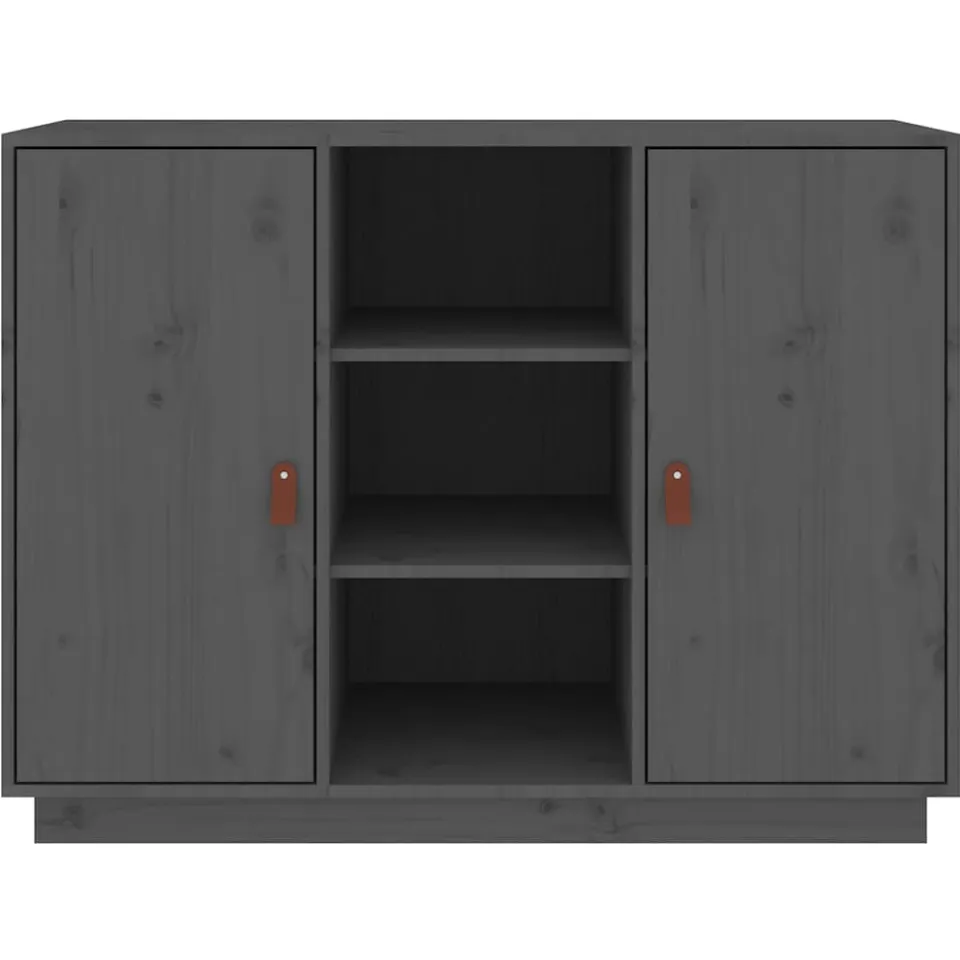 vidaXL Dressoir 100x40x75 cm massief grenenhout grijs, foto 4