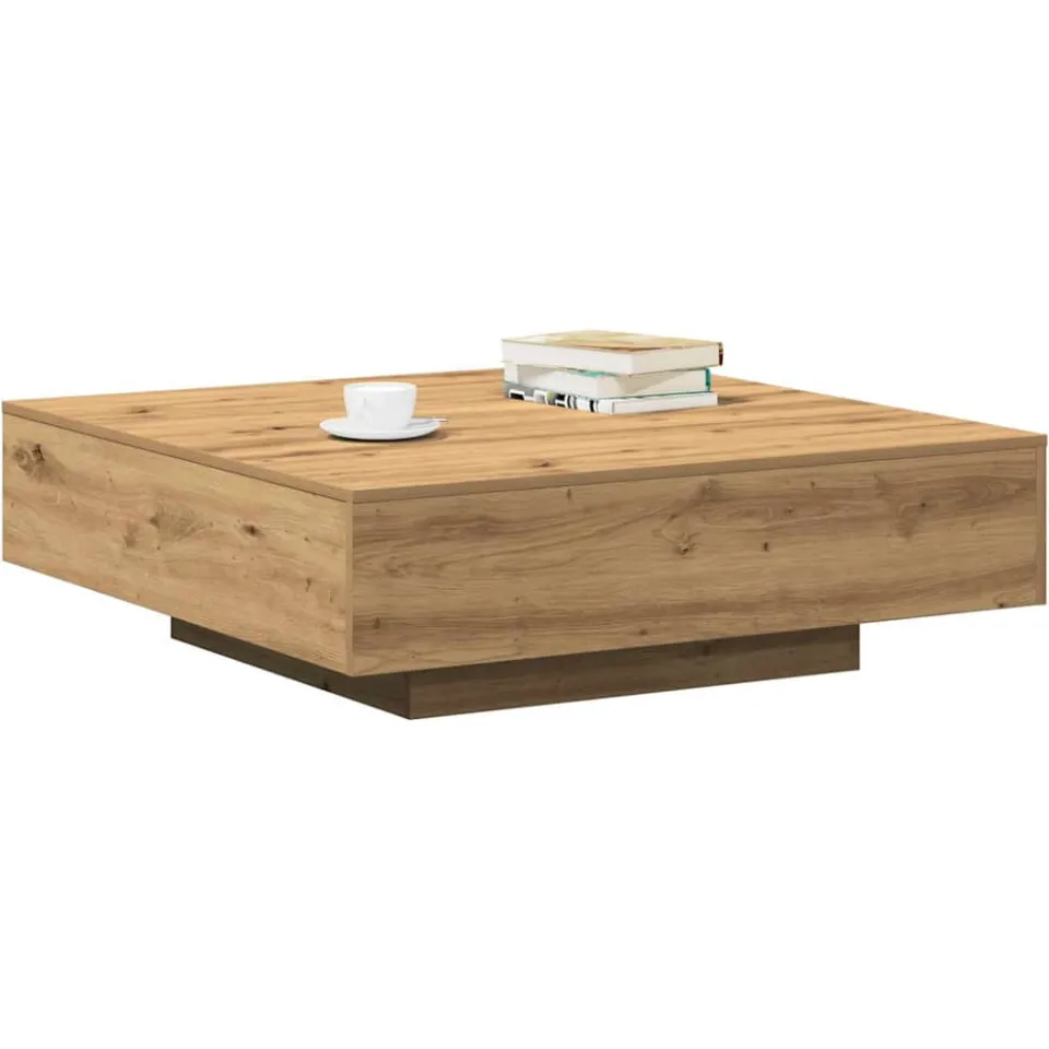 vidaXL Salontafel Artisan Eiken 100 x 100 x 31 cm Zwart