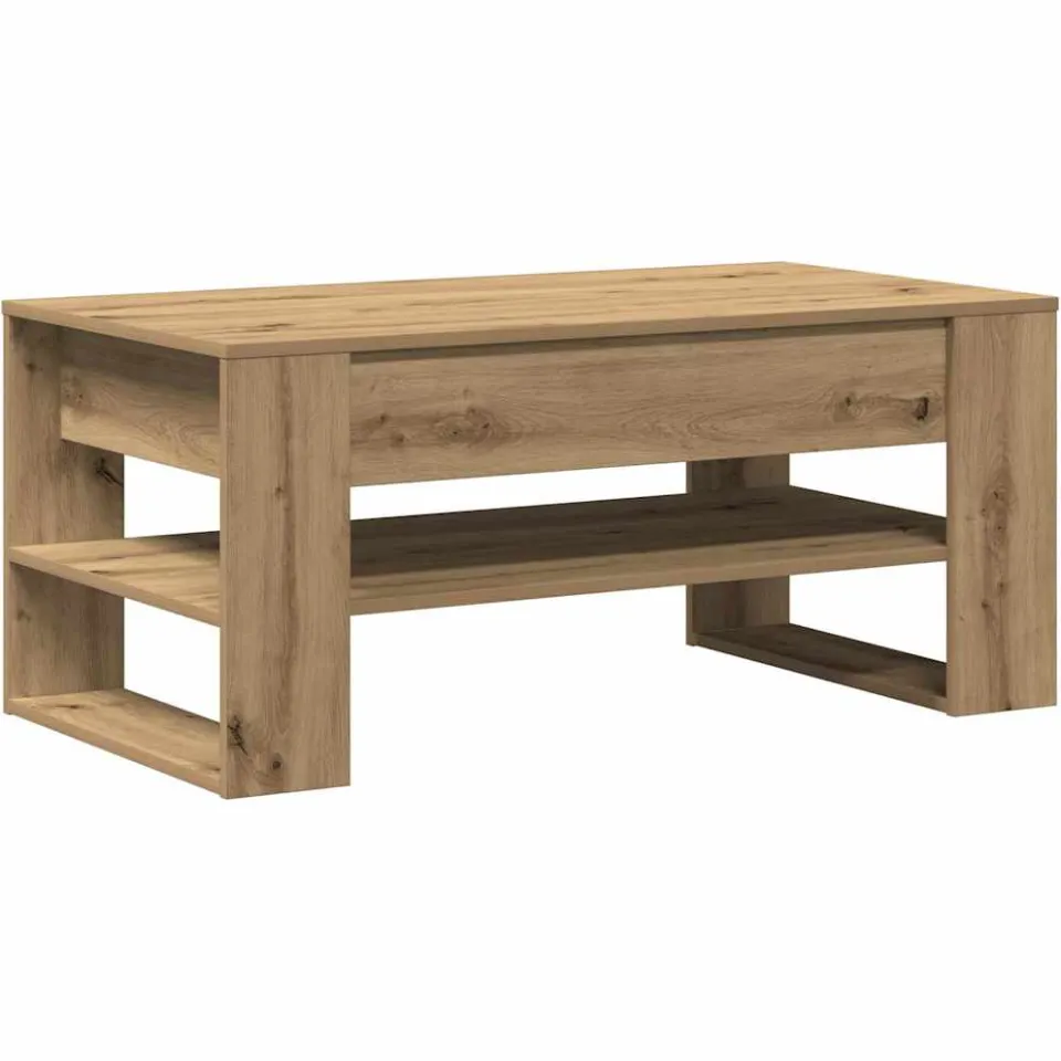 vidaXL Salontafel Artisan Eiken 102 x 55 x 45 cm Bewerkt hout, foto 3