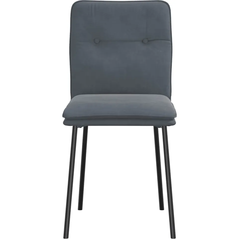 vidaXL Eetkamerstoelen 2 st fluweel donkergrijs grijs, foto 4