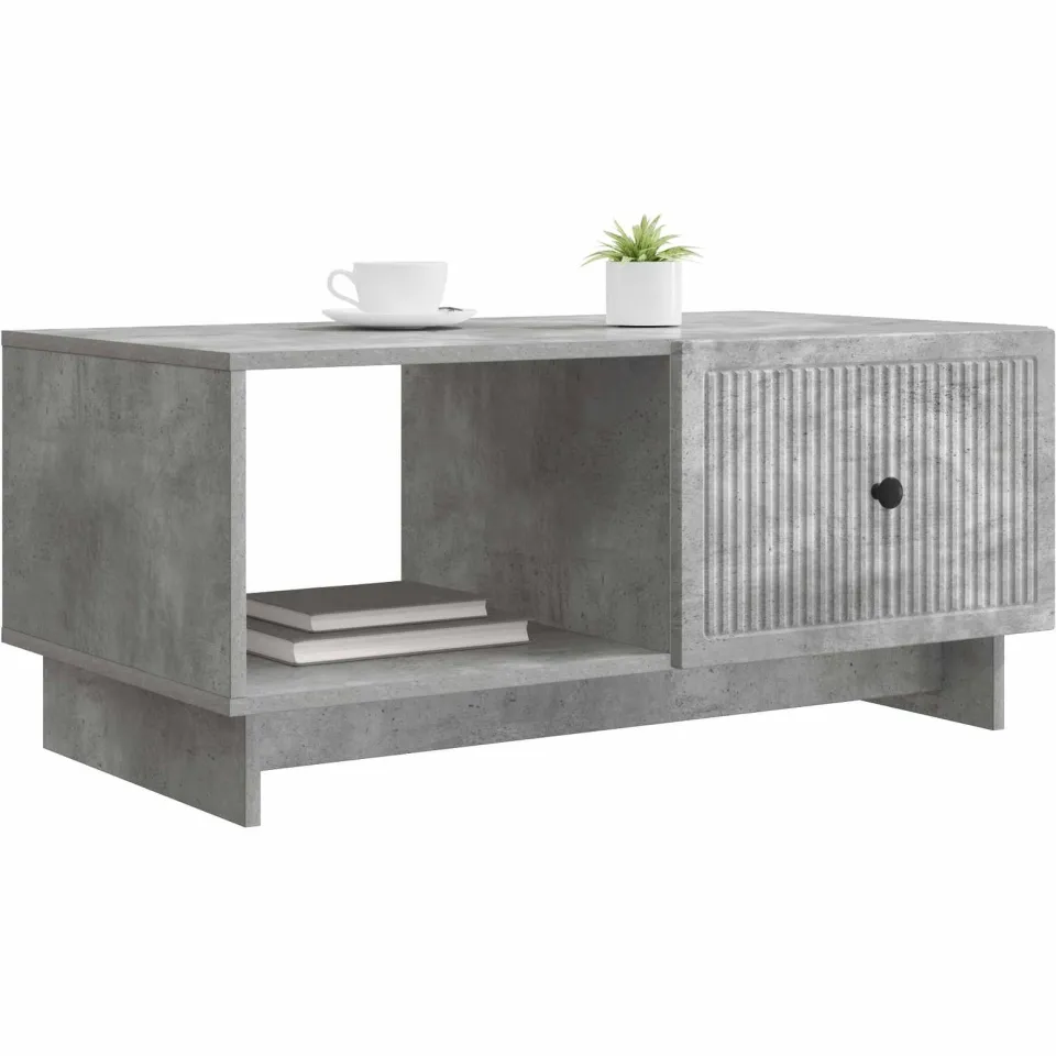 vidaXL Salontafel Betongrijs 90 x 50 x 40 cm Bewerkt hout