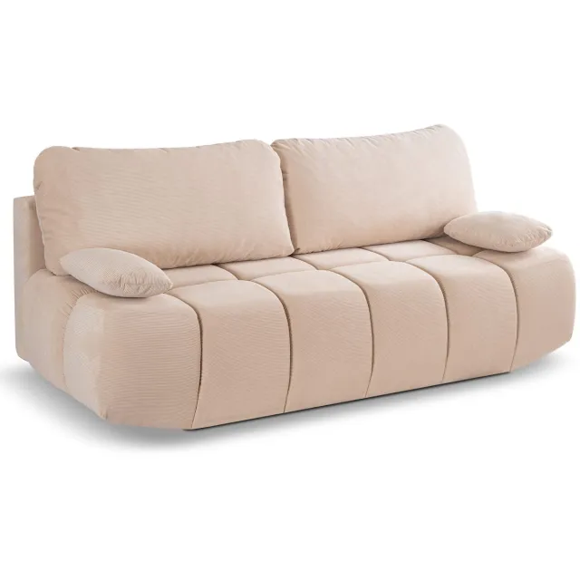 Furnilux Lauder 2-zits sofa bed beige | Stijlvol ledikant in trendy corduroy blanc
