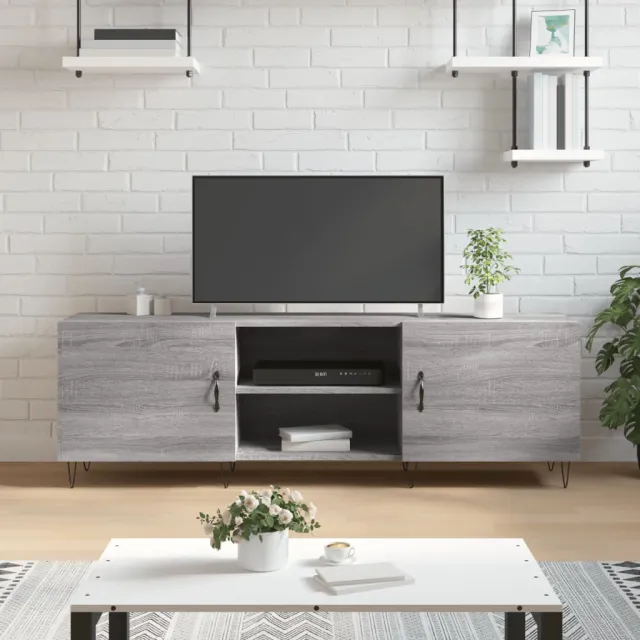 vidaXL Tv-meubel 150x30x50 cm bewerkt hout grijs sonoma eikenkleurig, foto 2