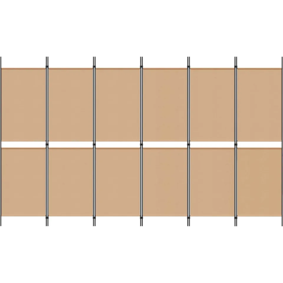vidaXL 6-Panelen Kamerscherm Beige 300 x 180 cm Stof, foto 4