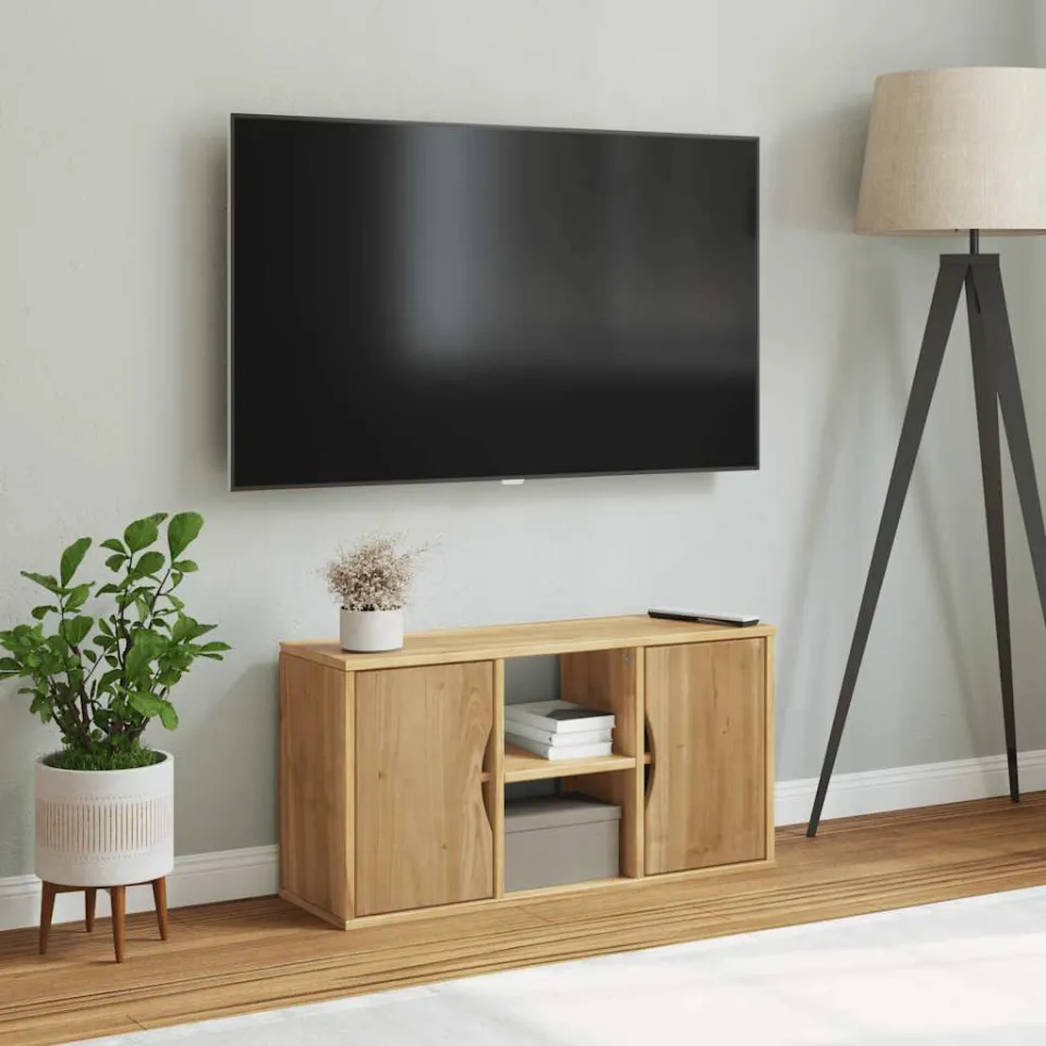vidaXL Tv-meubel ODDA 79x24x40 cm massief grenenhout bruin, foto 2