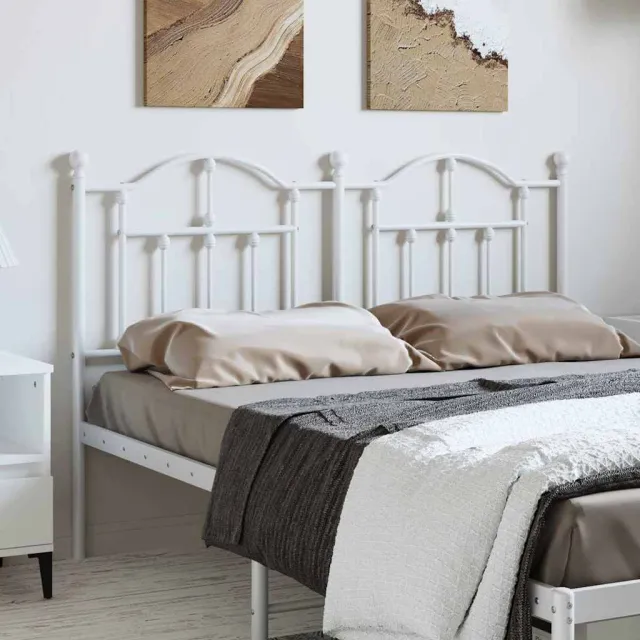 vidaXL Vervangend hoofdbord 150 cm metaal wit