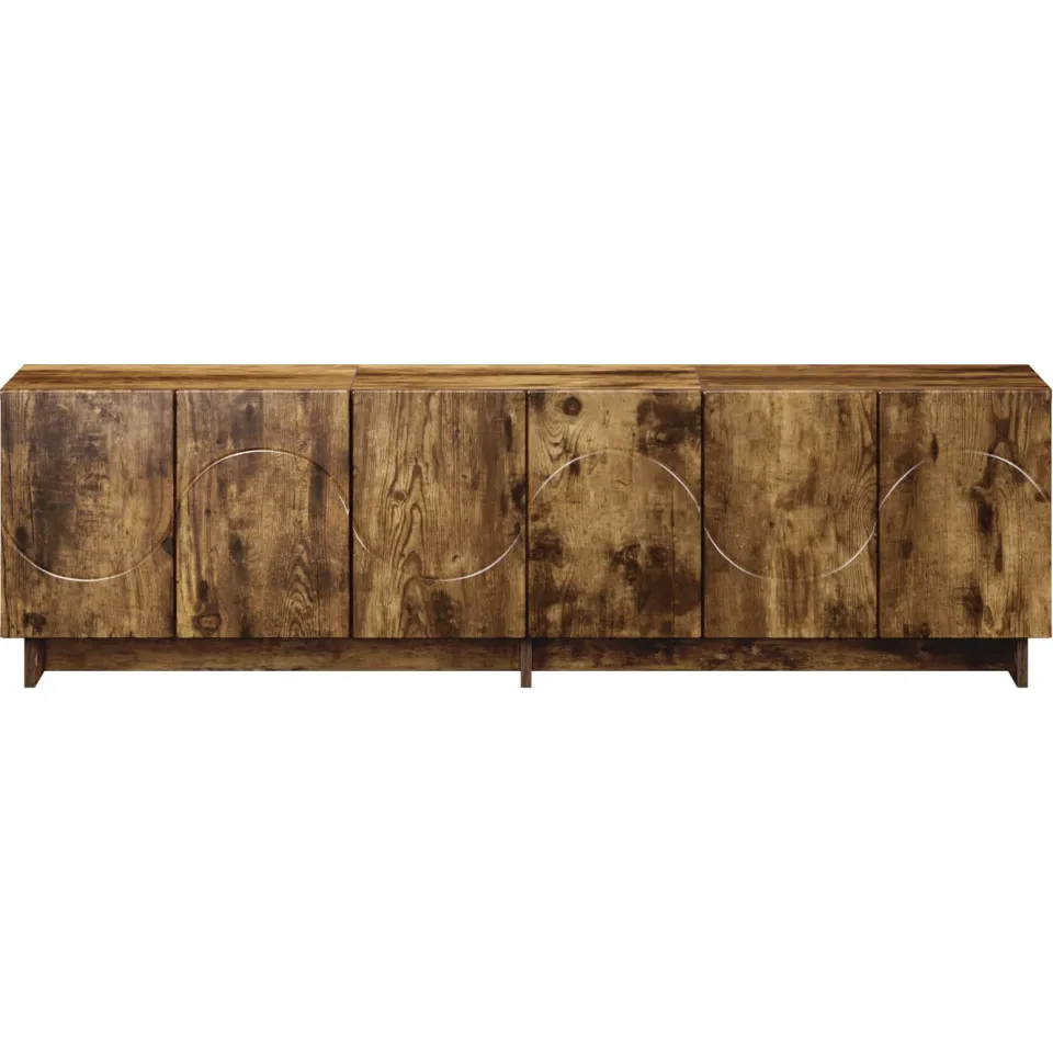 vidaXL tv-meubel 140 x 34,5 x 40 cm Gerookt eiken Bewerkt hout, foto 4