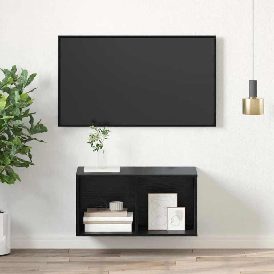 vidaXL Tv-meubelset 37 x 37 x 72 cm Zwart Eiken Bewerkt hout, foto 4