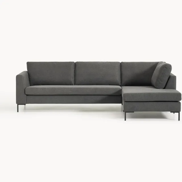 Westwing Collection Hoekbank Luna Antraciet