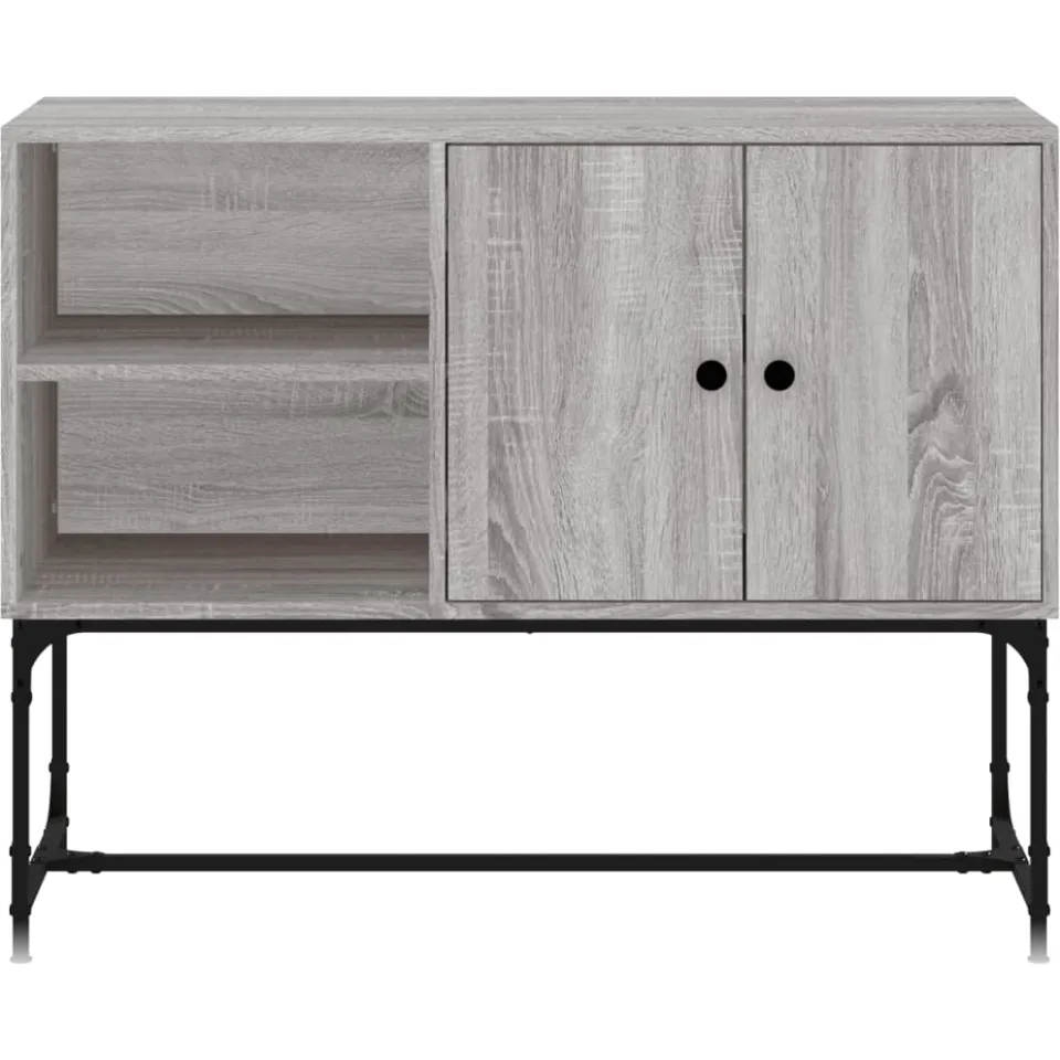 vidaXL Dressoir 100x40x79,5 cm bewerkt hout grijs sonoma eikenkleurig