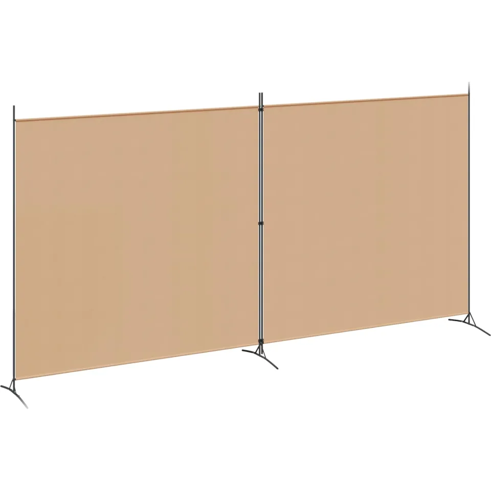 vidaXL 2-Panelen Kamerscherm Beige 348 x 180 cm Stof, foto 3