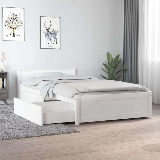 vidaXL Bedframe met lades wit 90x190 cm