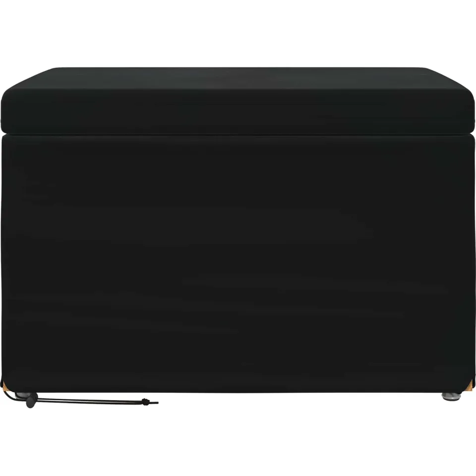 vidaXL Kruk Zwart 61 x 41 x 40 cm Velvet en Gefabriceerd Hout