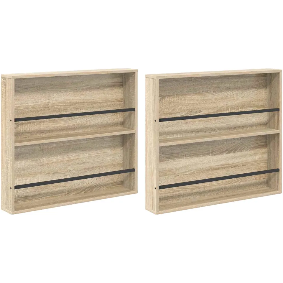 vidaXL Tijdschrift Rek 2 st Sonoma Eiken 80 x 12 x 70 cm Bewerkt hout, foto 3