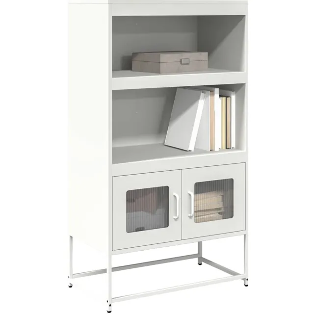 vidaXL Hoge kast 68x39x123 cm staal wit