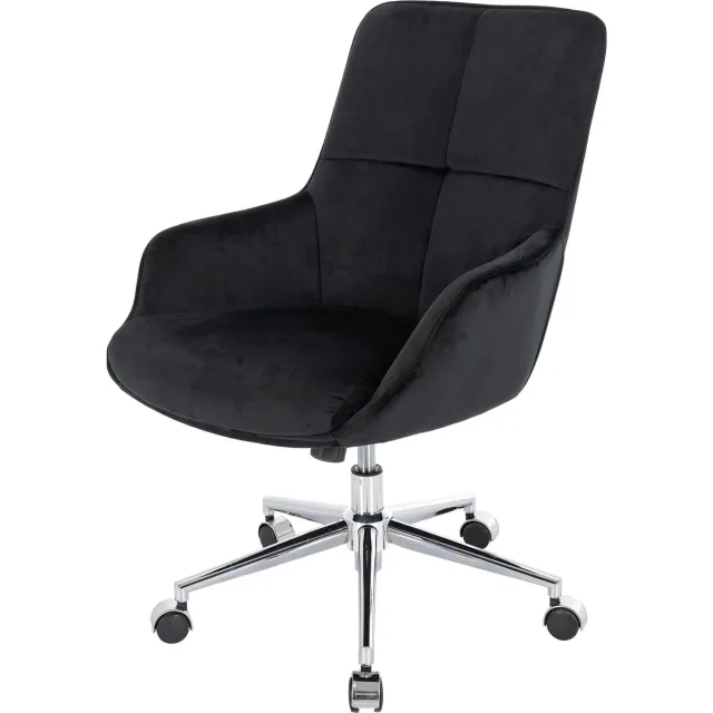 Bureaustoel MCW-J64, bureaustoel bureaustoel fauteuil, in hoogte verstelbaar fluweel MVG ~ zwart