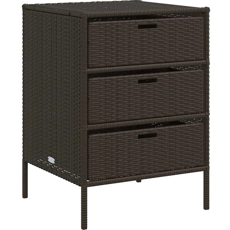 vidaXL Tuinkast 55x59x80 cm poly rattan bruin, foto 3