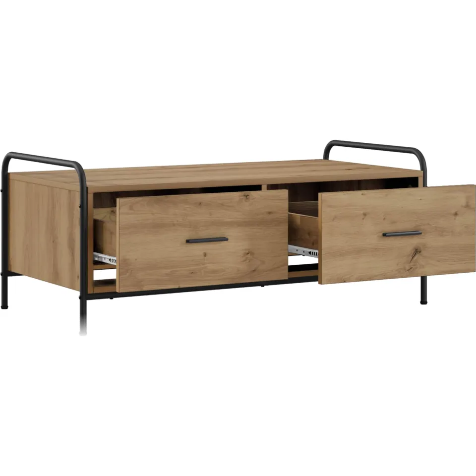 vidaXL Salontafel Artisanaal eiken 99,5 x 49 x 41 cm Bewerkt hout Bruin