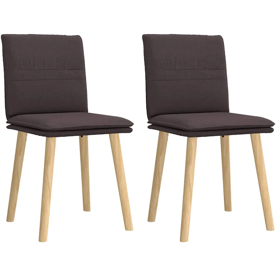 vidaXL Eetkamerstoelen 2 st stof donkerbruin bruin, foto 3
