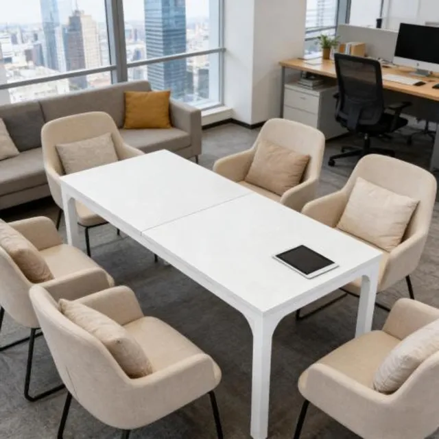 STILVORA Eettafel - Rechthoekige Tafel Voor 6 Tot 8 Personen - Voor Eetkamer En Vergaderruimte - MDF En Metaal - 200x70x75 Cm - Wit