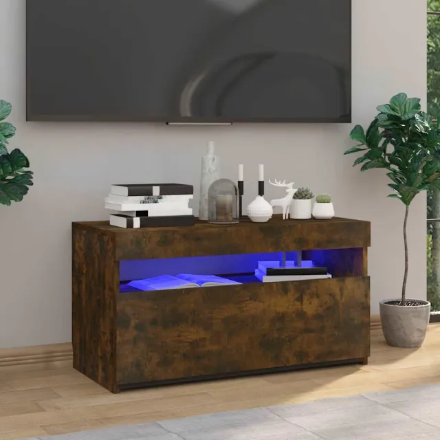 vidaXL Tv-meubel met LED-verlichting 75x35x40 cm gerookt eikenkleurig Bruin