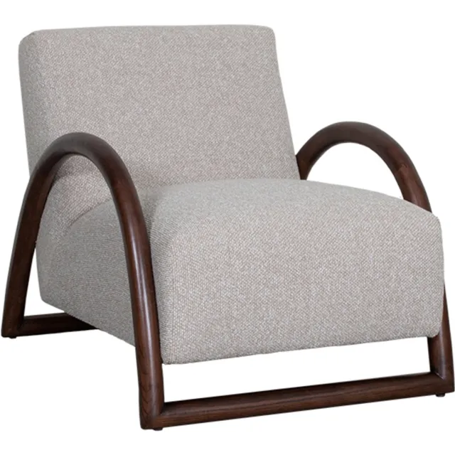 LABEL51 Viggo Fauteuil - Naturel - Royal Stof - Walnoot Hout