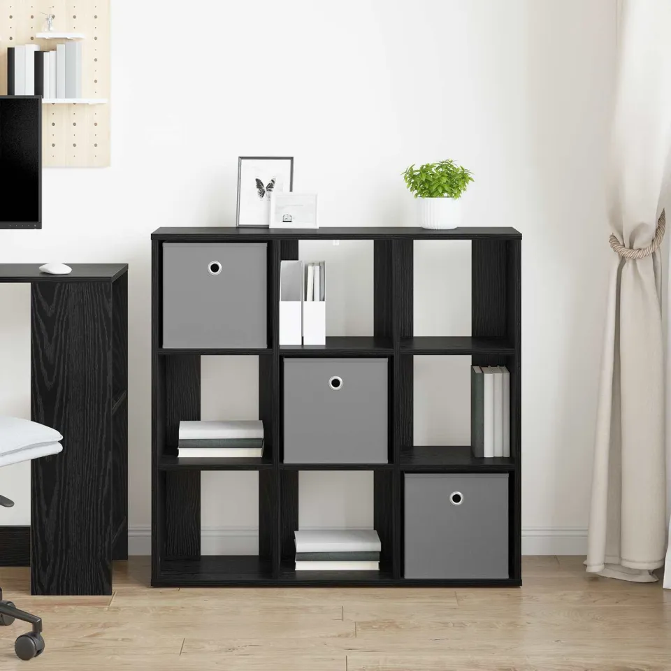 vidaXL Dressoir Zwart Eiken 88,5 x 29 x 84,5 cm, foto 3