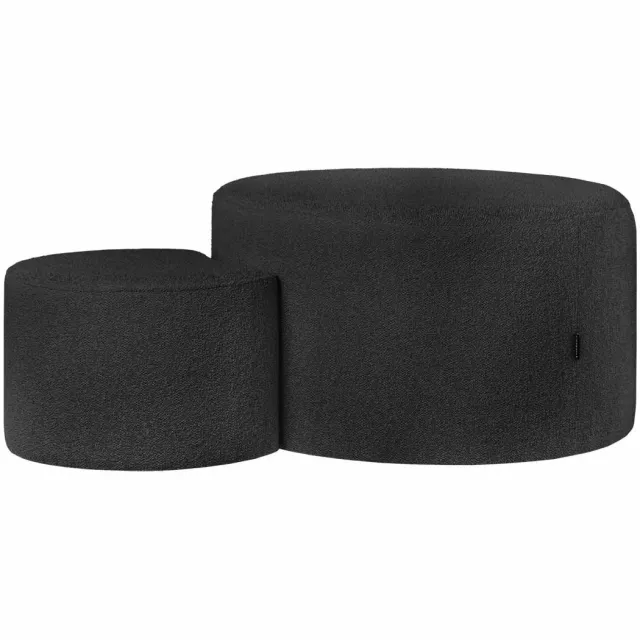 Riverdale Poef Didi 70cm zwart boucle - set van 2