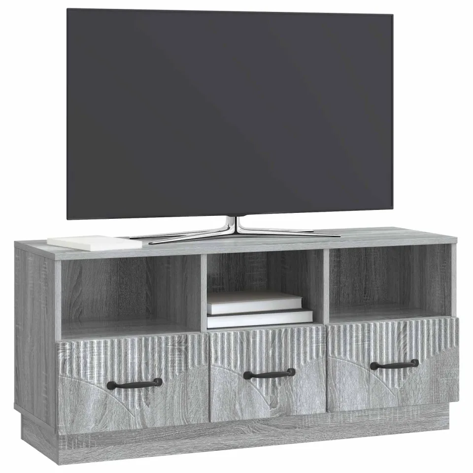 vidaXL TV-kast met lade Grijs sonoma 102 x 34,5 x 47 cm Bewerkt hout, foto 3
