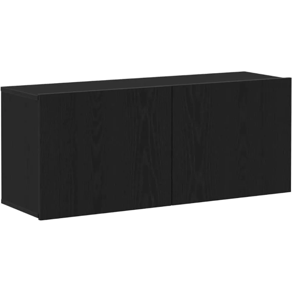 vidaXL Tv-meubelset 100 x 30 x 41 cm Zwart Eiken Bewerkt hout, foto 3